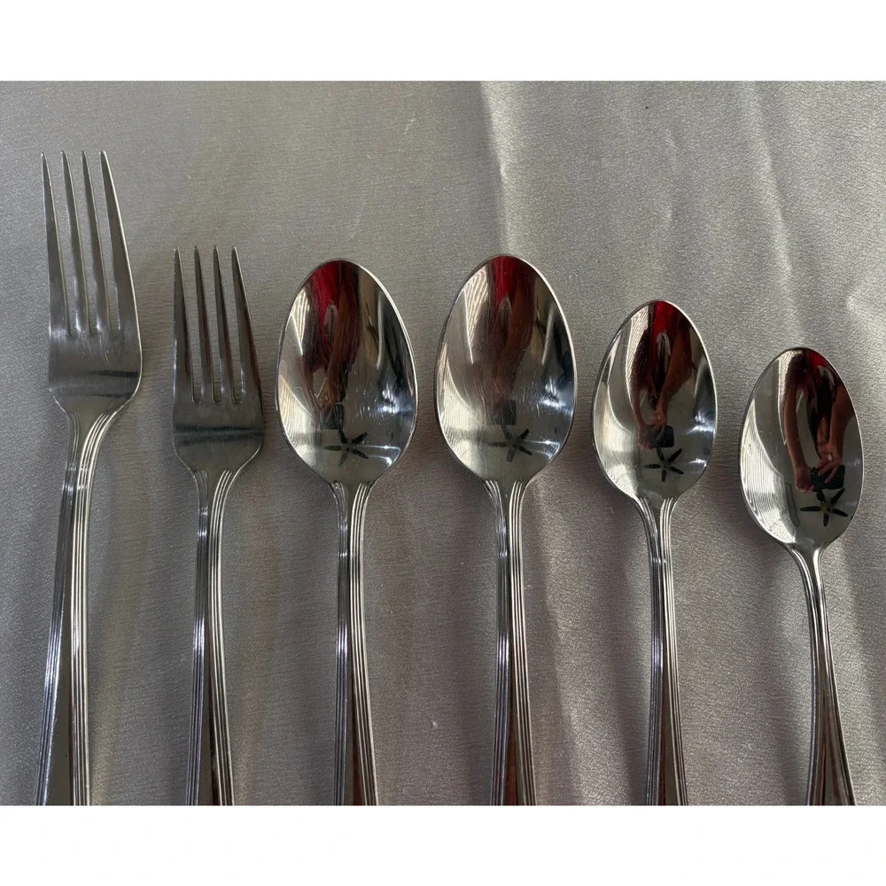 Lenox Archway Stainless 18/10 Flatware Replacement Lot - 5 Pieces Glossy Scallop
